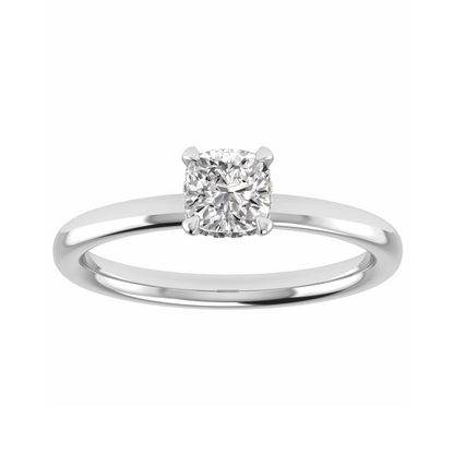 Cushion Platinum Lab Grown  Solitaire (Hidden Halo)