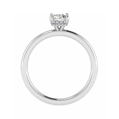 Cushion Platinum Lab Grown  Solitaire (Hidden Halo)