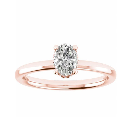 Oval Rose Gold Lab Grown Diamond (Hidden Halo)