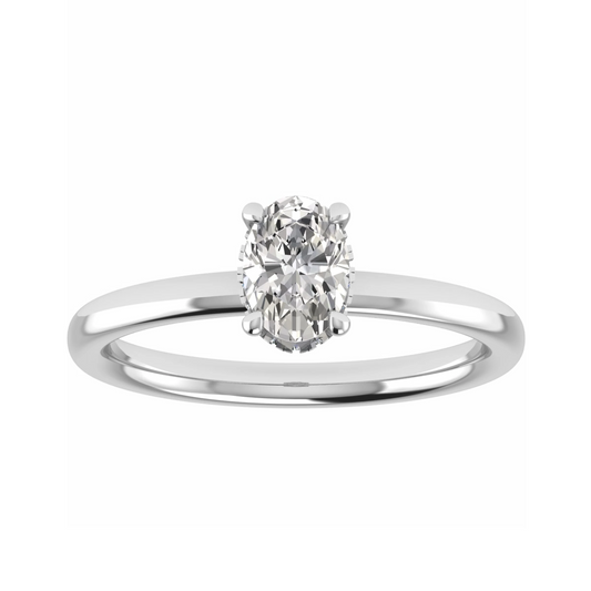 Oval Platinum Lab Grown Diamond Solitaire (Hidden Halo)