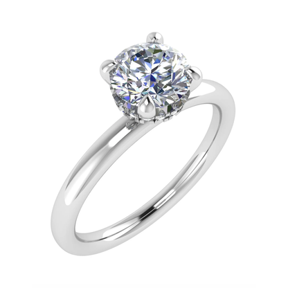 Round White Gold Lab Grown  Solitaire (Hidden Halo)