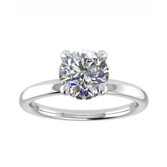 Round Platinum Lab Grown  Solitaire (Hidden Halo)