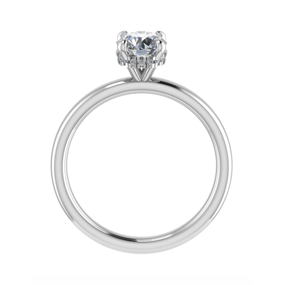 Round White Gold Lab Grown  Solitaire (Hidden Halo)