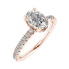 side image luxury oval rose gold diamond set shoulders hidden halo lab grown diamond engagement ring