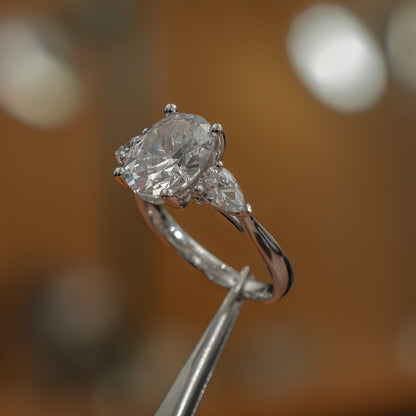 Oval White Gold Lab Grown Diamond Trilogy