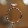 side image oval rose gold diamond set shoulders lab grown diamond engagement ring