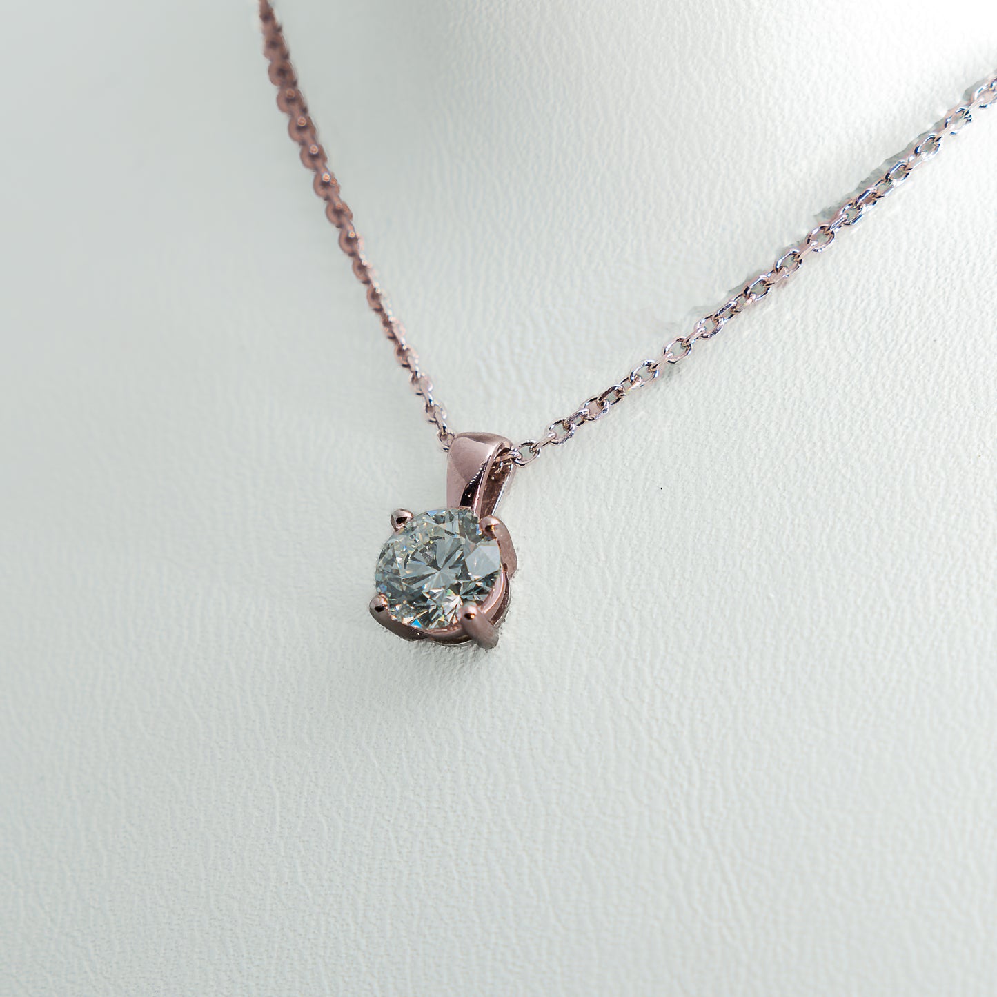 1ct Lab-Grown Diamond Pendant | 18k Rose Gold