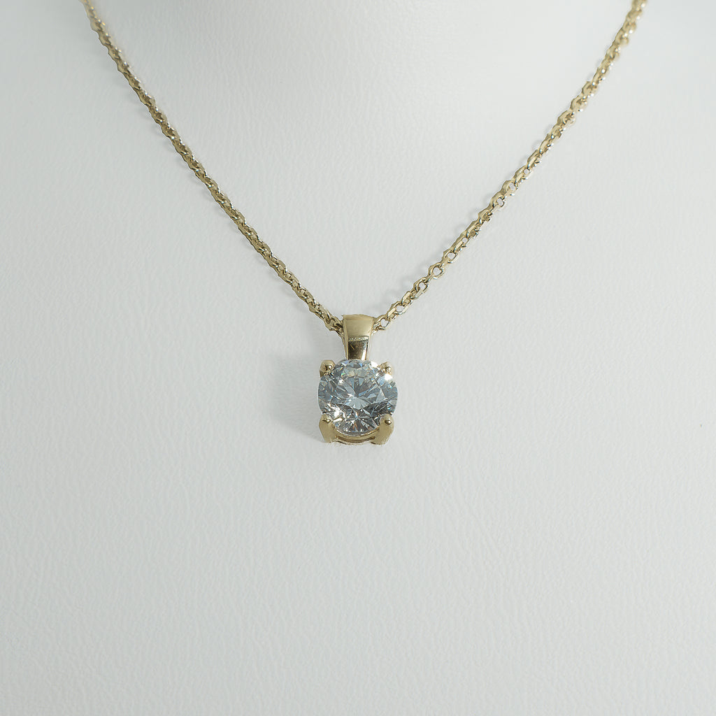 1ct Lab-Grown Diamond Pendant | 18k Yellow Gold