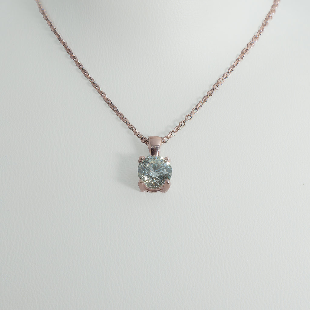 1ct Lab-Grown Diamond Pendant | 18k Rose Gold