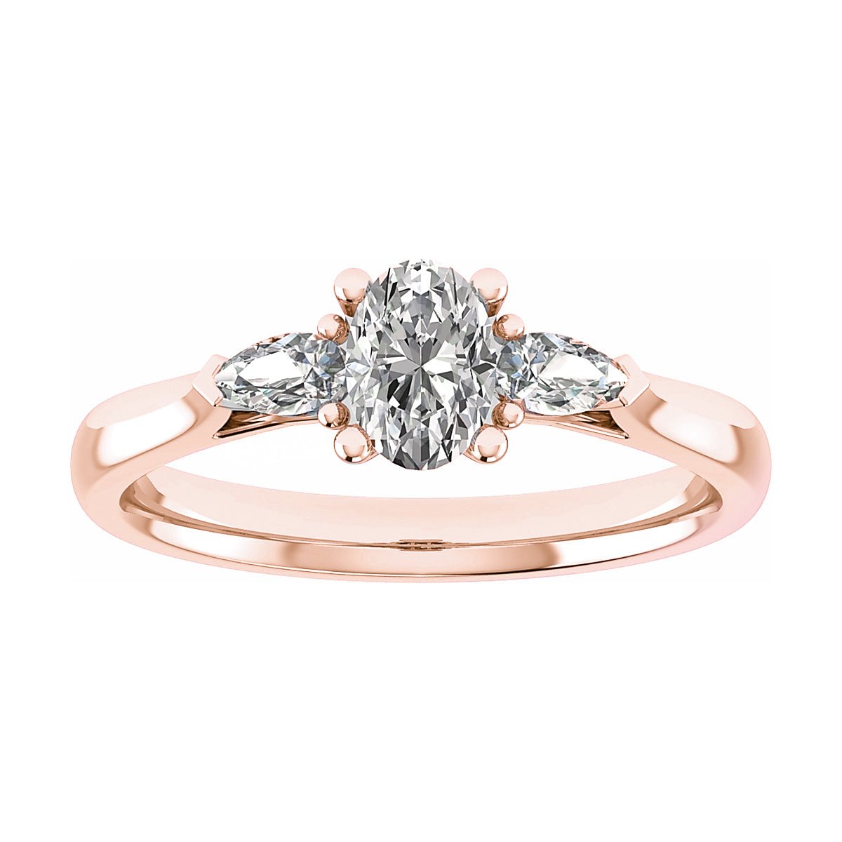 Oval Rose Gold Lab Grown Diamond Trilogy