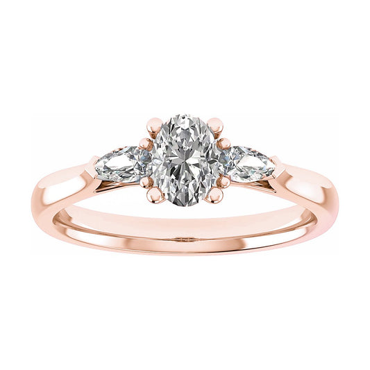 Oval Rose Gold Lab Grown Diamond Trilogy