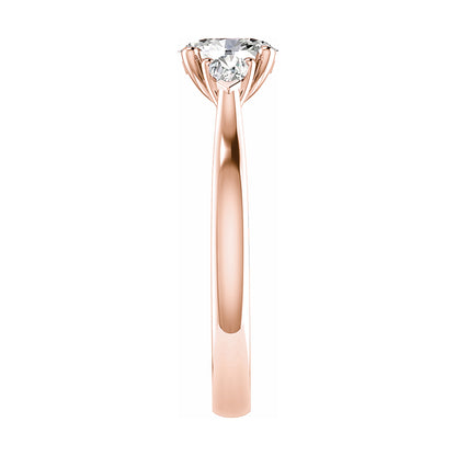 Oval Rose Gold Lab Grown Diamond Trilogy