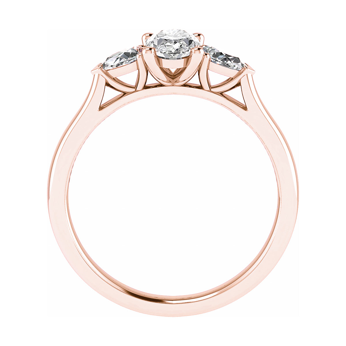 Oval Rose Gold Lab Grown Diamond Trilogy