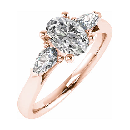 Oval Rose Gold Lab Grown Diamond Trilogy