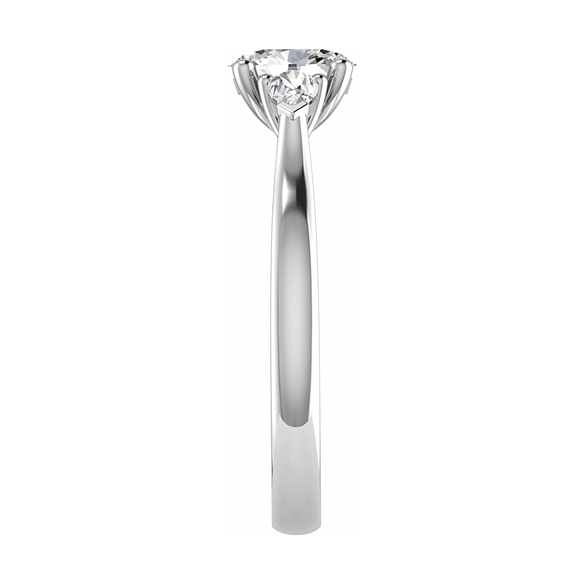 Oval White Gold Lab Grown Diamond Trilogy