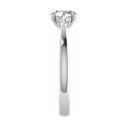 Oval White Gold Lab Grown Diamond Trilogy