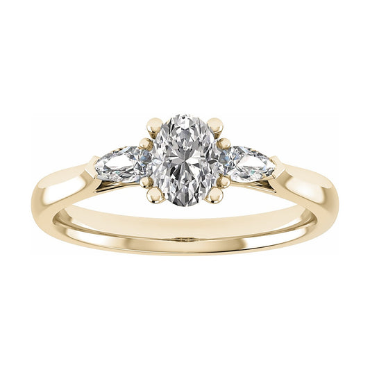 Oval Yellow Gold Lab Grown Diamond Trilogy