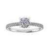 luxury round white gold diamond set shoulders lab grown diamond engagement ring