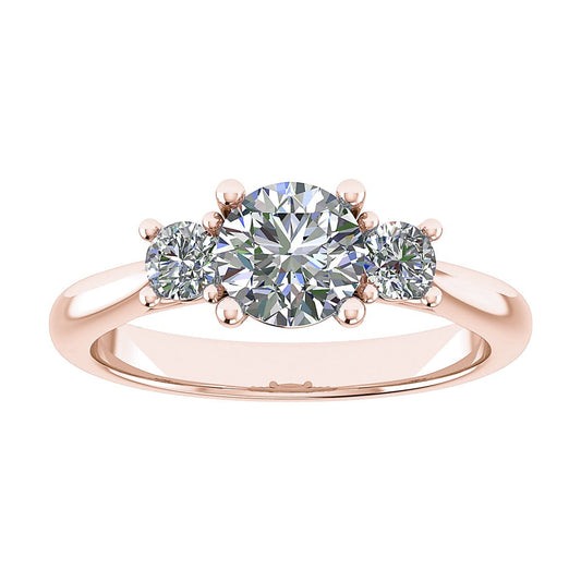 Round Rose Gold Lab Grown Diamond Trilogy