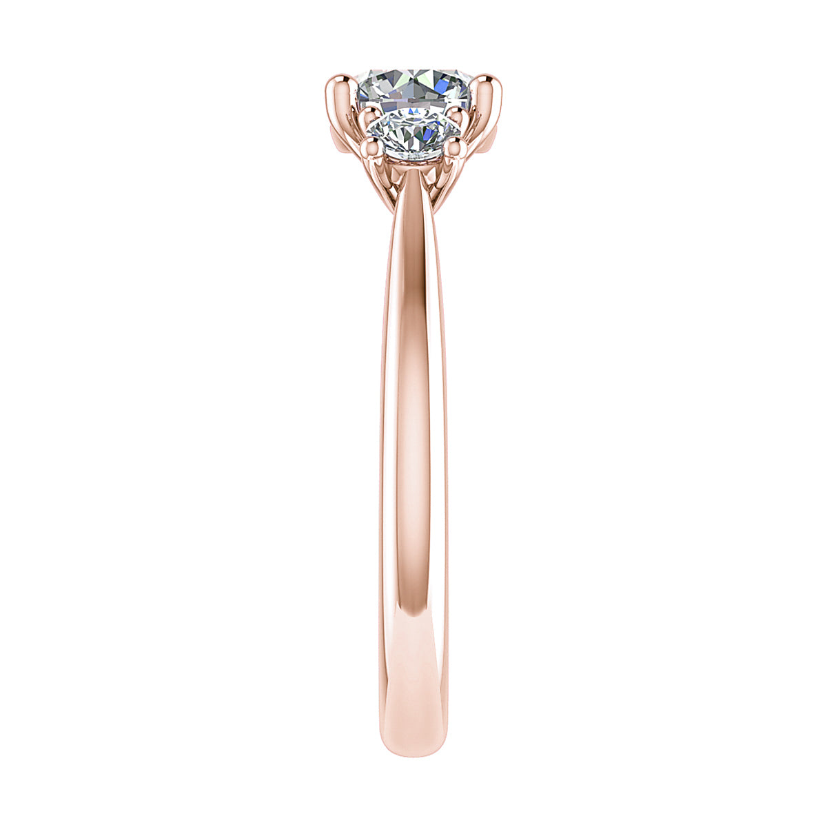 Round Rose Gold Lab Grown Diamond Trilogy