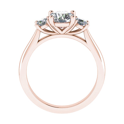 Round Rose Gold Lab Grown Diamond Trilogy