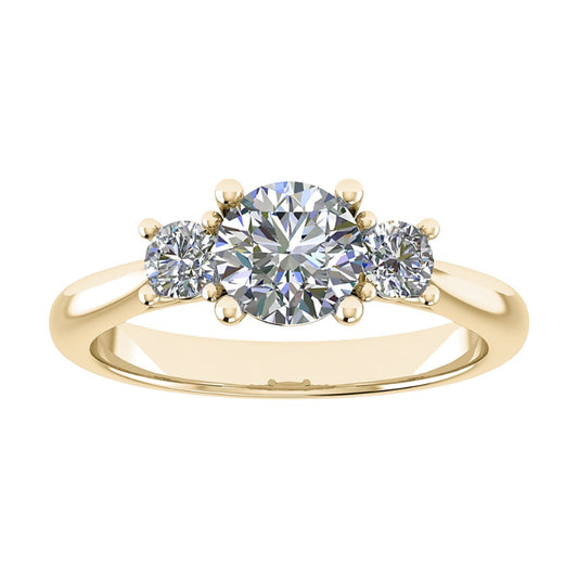 Round Yellow Gold Lab Grown Diamond Trilogy