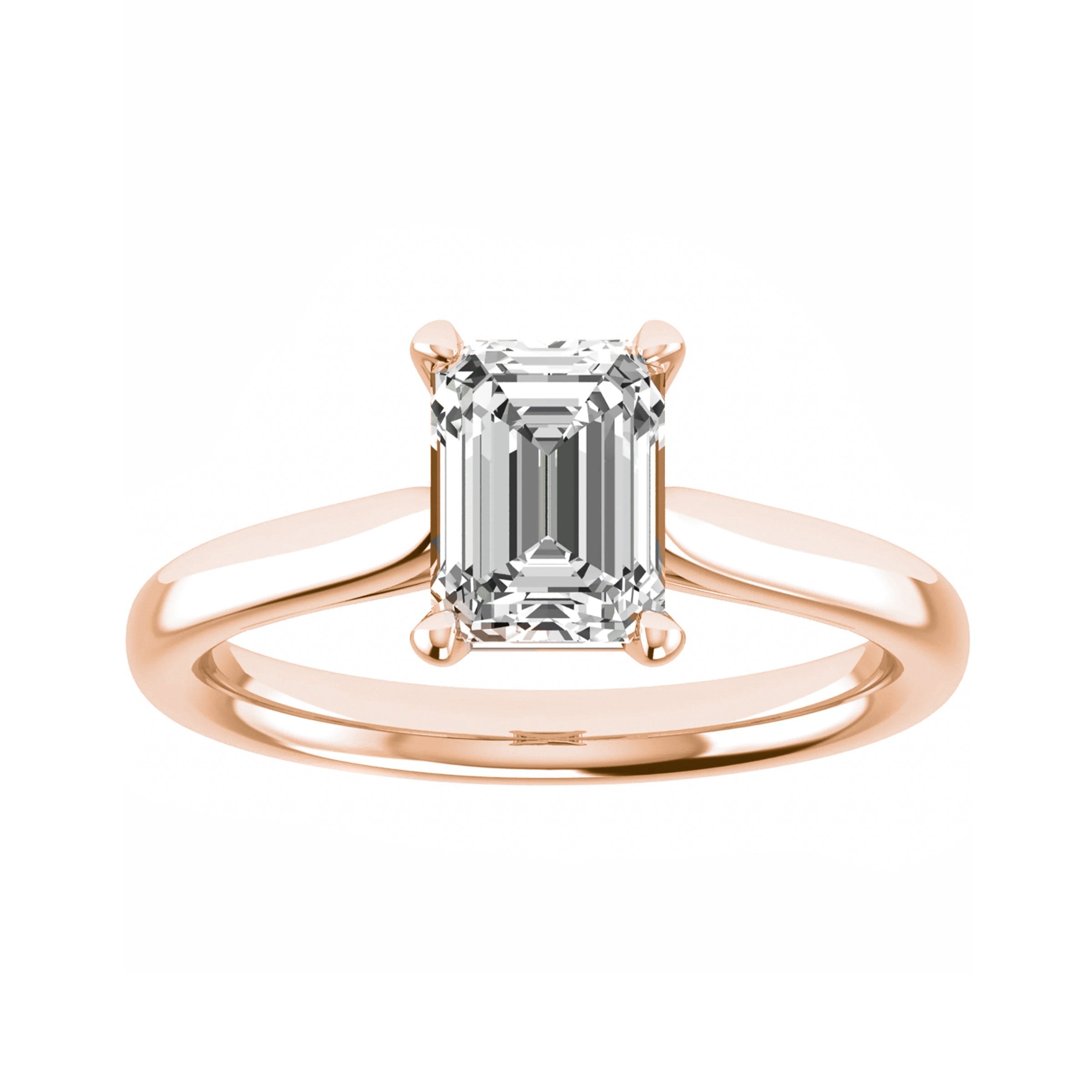 Emerald Rose Gold Lab Grown Diamond Solitaire