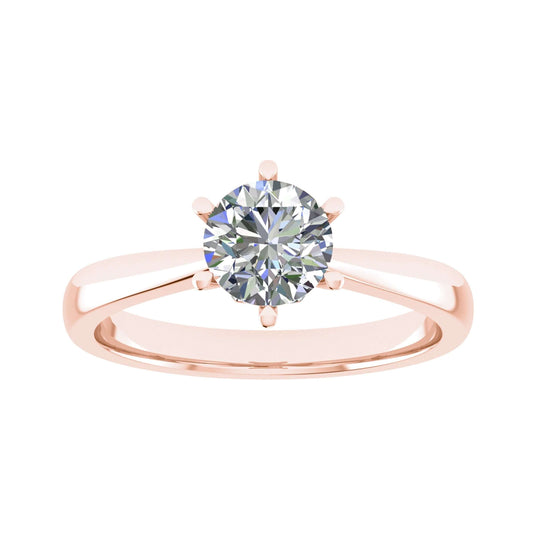 luxury round rose gold solitaire lab grown diamond engagement ring