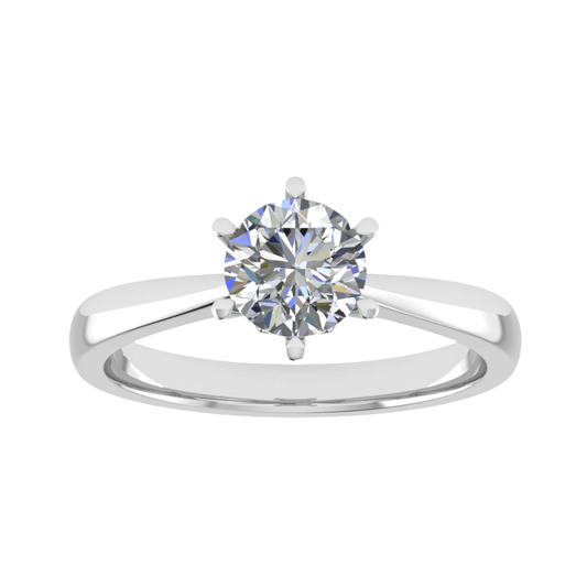 luxury round platinum solitaire lab grown diamond engagement ring