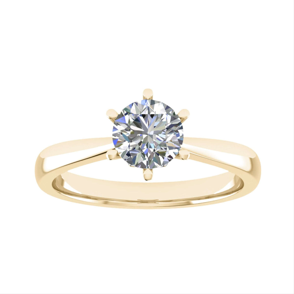 luxury round yellow gold solitaire lab grown diamond engagement ring